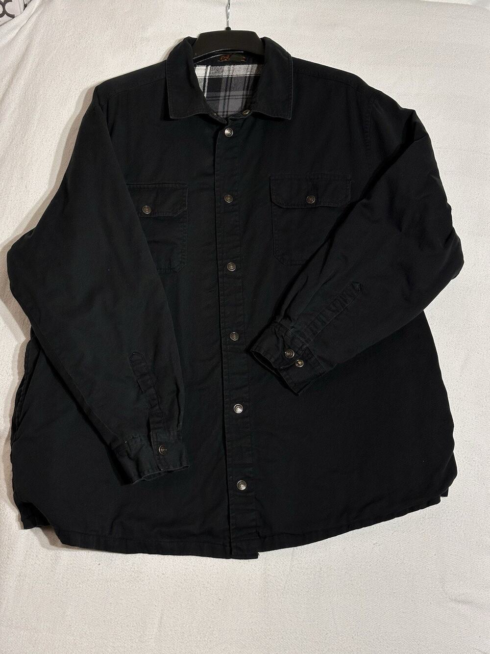 Boulder Creek Trading Company Jacket Men's 2XL Big Lined Black Twill Jacket